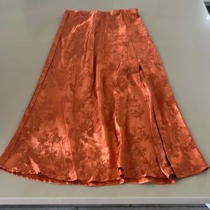 princess poly orange silk skirt size xs